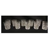 1035	SIGNED LIBBY LOT OF 10 CUT GLASS TUMBLERS, APPROXIMATELY 3 3/4 IN HIGH, ONE W/CHIP ON RIM