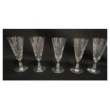 1038	LIBBY NASH LUCERRE 1933 WINE GLASSES, ART DECO SKYSCAPER STEM PATTERN, LOT OF 5, APPROXIMATELY 