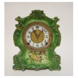 1043	GILBERT ROYAL BONN CHINA CLOCK, APROXIMATELY 9 1/4 IN X 5 1/2 IN X 11 IN HIGH