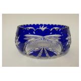 1062	COLBALT CUT TO CLEAR BOWL, APPROXIMATELY 17 1/2 IN X 3 34 IN HIGH