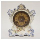 1064	ANSONIA ROYAL BONN CHINA CLOCK *TAPONNAC* APPROXIMATELY 5 IN x 9 IN x 10 1/2 IN HIGH