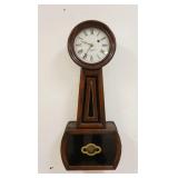 1067	E HOWARD & CO BANJO WALL CLOCK, ROSEWOOD VENEER CASE W/REVERSE PAINTED GLASS, 29 IN HIGH