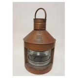 1068	LARGE COPPER SHIPS PORT LANTERN, MARVEL SEAHORSE GB, APPROXIMATELY 15 IN X 26 IN HIGH
