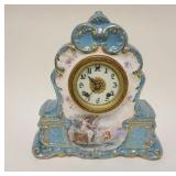1075	NEW HAVEN ROYAL BONN CHINA CLOCK, APPROXIMATELY 5 IN X 12 1/2 IN X 13 IN