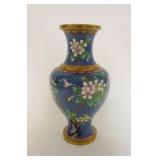 1080	CLOISONNE VASE DECORATED W/FLOWERING TREE & BIRDS, APPROXIMATELY 10 1/2 IN HIGH