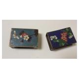 1084	CLOISONNE MATCHBOX HOLDERS, LOT OF 2