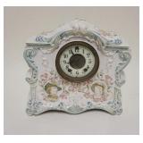 1087	GILBERT ROYAL BONN CHINA CLOCK NO 407, APPROXIMATELY 11 1/2 IN X 5 1/2 IN X 11 1/2 IN HIGH