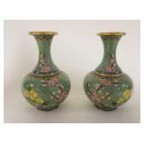 1097	PAIR OF CLOISONNE VASES, APPROXIMATELY 6 1/4 IN HIGH