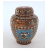 1099	CLOISONNE COVERED JAR, APPROXIMATLEY 4 IN HIGH