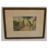 1103	WALLACE NUTTING HAND SIGNED PRINT TITLED *BLOSSINGTON STREET* APPROXIMATELY 13 IN X 17 IN OVERA