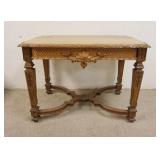 1124	MAHOGANY PARLOR TABLE W/CARVED SKIRT & TABLE EDGES, APPROXIMATELY 41 IN X 26 IN X 29 IN HIGH