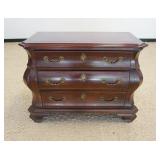 1130	CENTURY FURNITURE BOMBE 3 DRAWER CHEST OF DRAWERS, APPROXIMATELY 42 IN X 20 IN X 32 IN HIGH