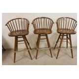 1136	3 OAK VINAIRE SWIVEL BAR STOOLS