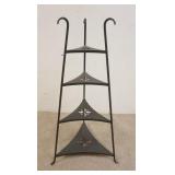 1141	METAL TRIANGULAR SHELF W/TAPERED TOP, EACH SHELF HAS CUT OUT DESIGN, APPROXIMATELY 40 3/4 IN HI