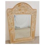 1144	LABARGE SCRUB PINE MIRROR W/FLORAL CARVINGS & LOVEBIRDS AT CREST, APPROXIMATELY 32 IN X 48 IN H