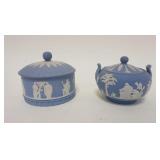 1153	WEDGWOOD ENGLAND JASPER, COVERED SUGAR & APHRODITE COVERED BOX, LARGEST IS APPROXIMATELY 5 IN X