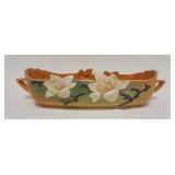 1158	ROSEVILLE MAGNOLIA BROWN CONSOLE BOWL, 452-14, APPROXIMATELY 14 IN X 8 IN X 4 IN HIGH