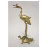 1161	ASIAN BRASS CRANE ON TURTLE, APPROXIMATELY 11 IN HIGH