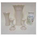 1165	5 PIECE GROUP OF LENOX VASES & CANDLESTICKS, LARGEST IS APPROXIMATELY 12 1/2 IN HIGH