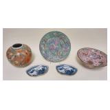 1177	5 PIECE ASIAN POTTERY LOT, LARGEST IS APPROXIMATELY 11 IN