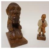 1179	LOT CARVED WOODEN CHARACTERS W/NUTCRACKER, MR DELIVERY BABY, NUTCRACKER, APPROXIMATLEY 8 IN HIG