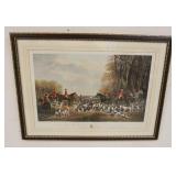 1183	FRAMED & MATTED HUNT PRINT TITLED *THE MEET AT BLAGDON* ENGRAVED BY THOMAS LIPTON, APPROXIMATEL