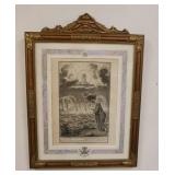 1184	FRAMED & MATTED ENGRAVING PROPHET EZECHIEL, APPROXIMATELY 26 IN C 19 IN