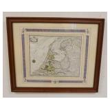 1187	FRAMED & MATTED MAP, NIEUWE KAART VANHOLLAND J C DE ROEDER, DELIN 1792, APPROXIMATELY 27 IN X 2