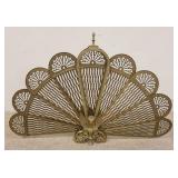 1200	BRASS PEACOCK FIREPLACE FAN, OPEN APPROXIMATELY 38 IN X 24 IN HIGH