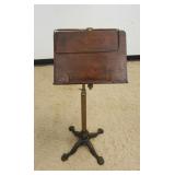1206	VICTORIAN BRASS & CAST METAL ADJUSTABLE BOOK STAND W/CLAW FEET BY LEVESON & SONS LONDON