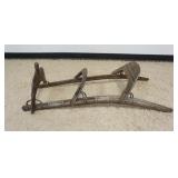 1219	WOOD & METAL CAMEL SEAT SADDLE, APPROXIMATELY 19 IN X 53 IN X 13 1/2 IN HIGH