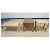1221	LANE  3 DRAWER LAMP TABLE & 2 VAN SCIVER  BENTWOOD TABLES