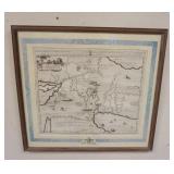 1228	FRAMED & MATTED CHEZ PIERRE MORTIER MAP, CARTE DELA STIUATION DU PARADIS TERRESTRE, APPROXIMATE