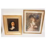 1235	LOT FRAMED AND MATTED PRINT, MARIE ANTOINETTE AND PORTRAIT IN GILT FRAME