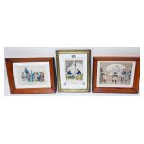 1238	LOT OF 3 FRENCH FRAME AND MATTED COLORED PRINTS