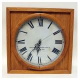 1249	STANDARD TIME CO., CLOCK FACE IN OAK CASE, QUARTZ MOVEMENT, 4 1/2 IN X 16 IN SQUARE