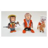 1251	LOT OF 3 VINTAGE JAPAN WIND UP TOYS