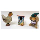 1260	LOT OF 3 VINTAGE MECHANICAL AND PUSH TOYS