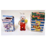 1264	LOT OF 3 VINTAGE MECHANICAL TOYS, JAPAN