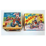 1265	LOT OF 2 VINTAGE WIND UP TOYS, JAPAN, APPROXIMATELY 5 IN HIGH