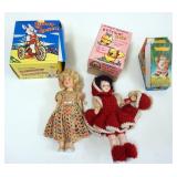 1270	VINTAGE WIND UP TOY AND DOLL LOT, TALLEST APPROXIMATELY 7 1/4 IN HIGH
