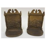 1274	CAST METAL BRADLEY AND HUBBARD BOOKENDS, APPROXIMATELY 5 1/4 IN HIGH