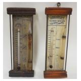 1278	POOLS COTTAGE AND WHEATLET ANTIQUE ADVERTISING THERMOMETER AND BAROMETER, APPROXIMATELY 9 IN HI