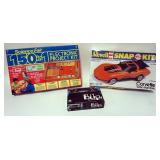 1285	VINTAGE TOY LOT; SCIENCE FAIR ORIGINAL PROJECT KIT, BLIP DIGITIAL GAME AND REVELL 1/16 CORVETTE