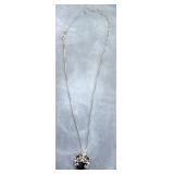 1287	14K LADIES BOIVIA ONYX NECKLACE, 18 IN, 2.85 DWT WITH STONE INCLUDING STONE