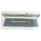 1295	LONGINES 14K LADIES WATCH AND BAND IN ORIGINAL BOX, ANNIVERSARY GIFT FROM JOHNSON AND JOHNSON, 