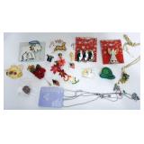 1297	COSTUME JEWELRY LOT INCLUING HOLIDAY JEWELRY AND PINS