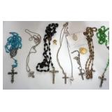 1301	LOT OF RELIGIOUS JEWELRY INCLUDING ROSARIES
