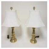 1003	PAIR OF HEAVY BRASS STIFFEL LAMPS, APPROXIMATELY 30 IN HIGH