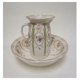 1006	ROYAL DOULTON WATERBOWL & PITCHER, BOWL APPROXIMATELY 17 IN X 5 1/4 IN HIGH, PITCHER APPROXIMAT